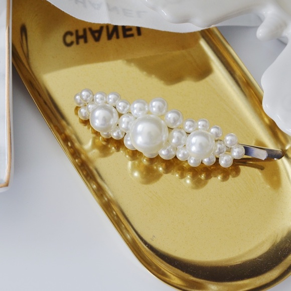 One piece Retro Pearl Hair Pins Clips Barrettes - Picture 5 of 8